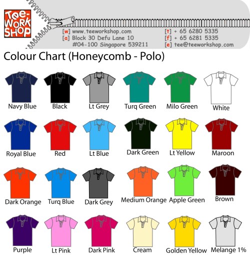 Colour Chart  (Honeycomb - Polo)